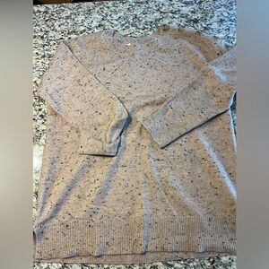 LOFT NWT Women Size Medium Tan/Speckled with Black  Crewneck Sweater